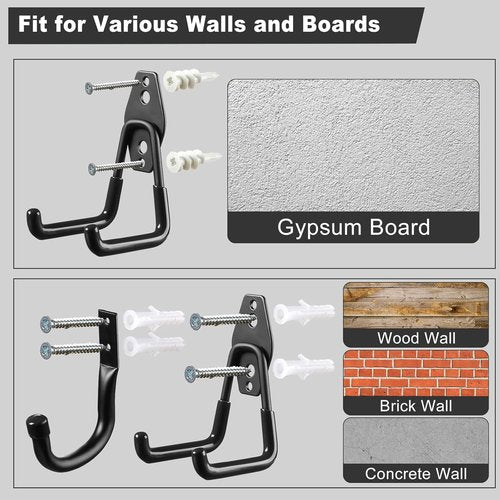 LANDNEOO Garage Hooks - 20-Pack Heavy-Duty Steel Storage Solutions | Anti-Slip Coating for Tools & Bikes
