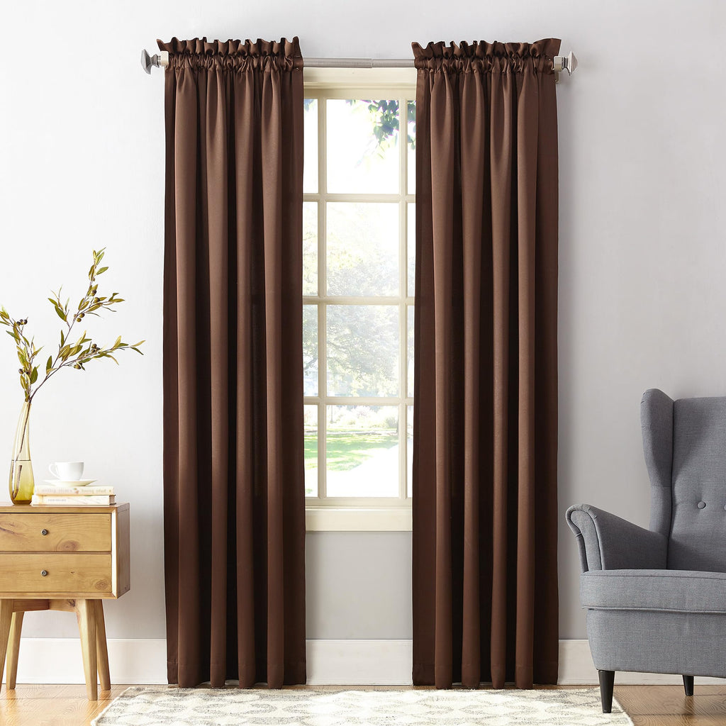Sun Zero Barrow Energy Efficient Rod Pocket Curtain Panel Pair 54" x 84"