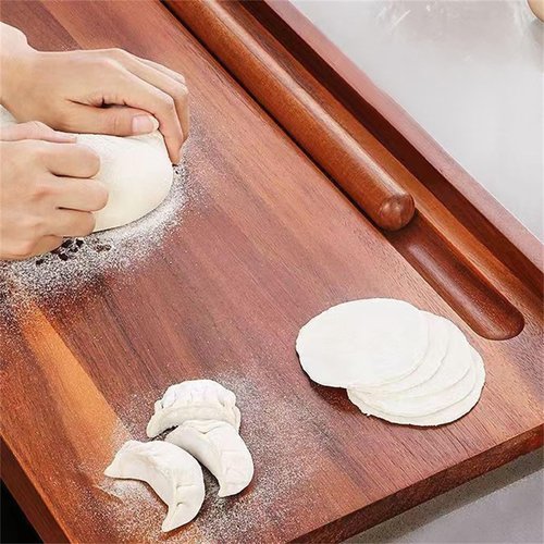 Wooden Cutting Board,Pastry Board Wood with Front and Back Counter Lip,L Shape Kneading Board Cutting Mats,wood Chopping Board,Bread Board for kitchen lovers (50 * 35cm/19.7 * 13.8in)