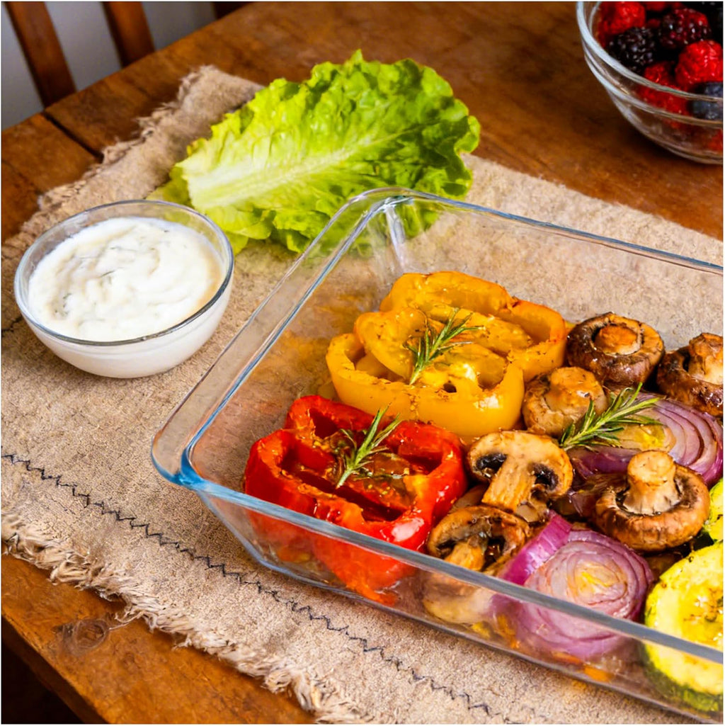 Skiennix 5.7qt Extra Large Glass Baking Dish - 9x13 Rectangular Tempered Oven & Microwave Safe