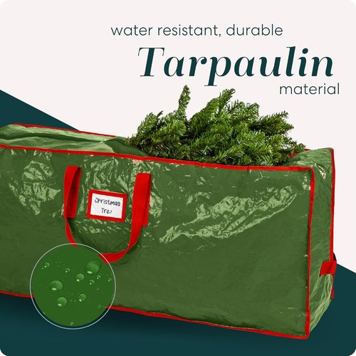 Christmas Tree Storage Bag - Durable Waterproof Zippered Bag for 9-Foot Artificial Trees | Protects Against Dust and Moisture (Green)