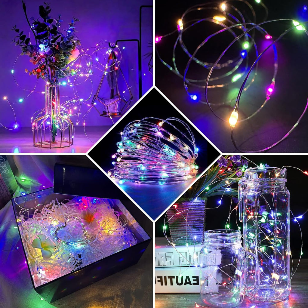 Skiennix 24-Pack Fairy Lights - 7Ft 20 LED Twinkle String Lights | Battery Operated & Waterproof for Parties, Weddings, and Decor
