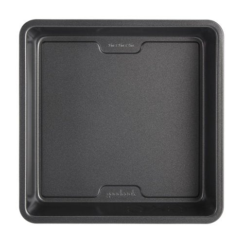 GoodCook PRO Square Cake Pan Nonstick Warp & Scratch-Resistant Dishwasher-Safe Carbon Steel Construction for Even Baking Oven Safe to 480°F, 9 x 9-Inch, Gray