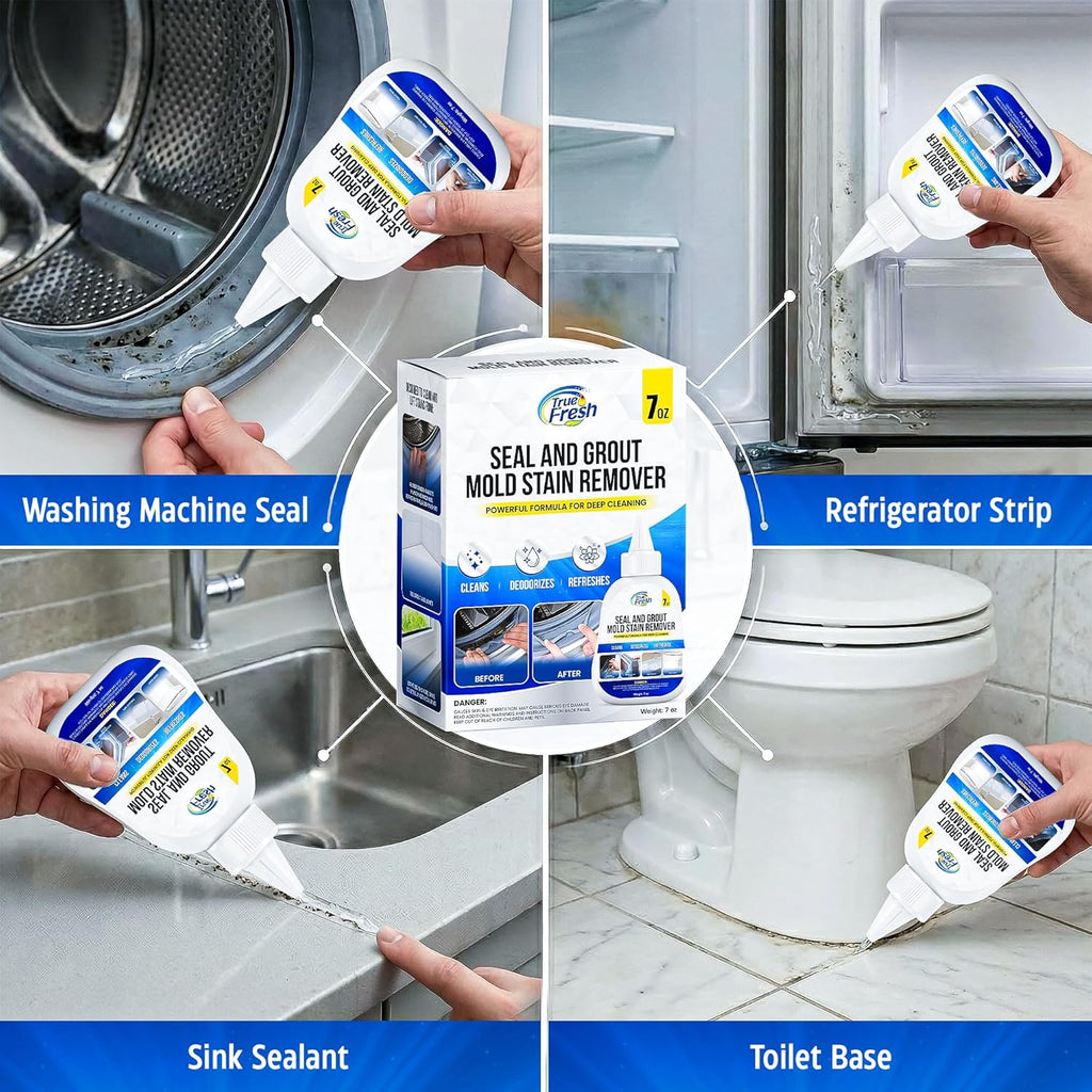 True Fresh Mold Stain Remover Gel - Heavy Duty Cleaner for Washing Machine Seals & Grout - 7 oz