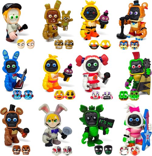 FNAF Mini Figures Collection - 12 Pcs Inspired by Five Nights at Freddy's with Masks | Action Figures Set