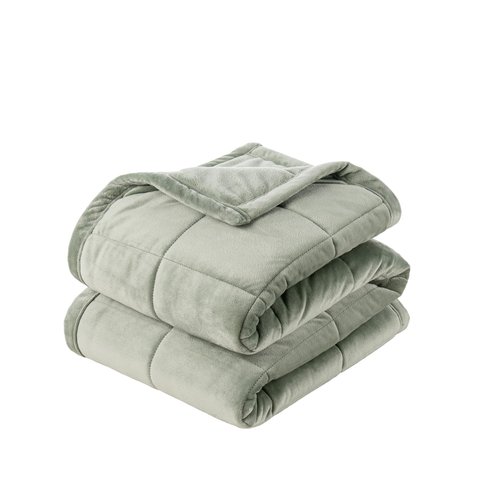 Berkshire Blanket Suedemink & Loftmink Quilted Throw Blanket, Ultra-Soft Reversible Fleece Throw, Lightweight & Warm, Ideal for Couch, Sofa & Bed, All-Season Comfort, Dark Sage, 50 in × 60 in