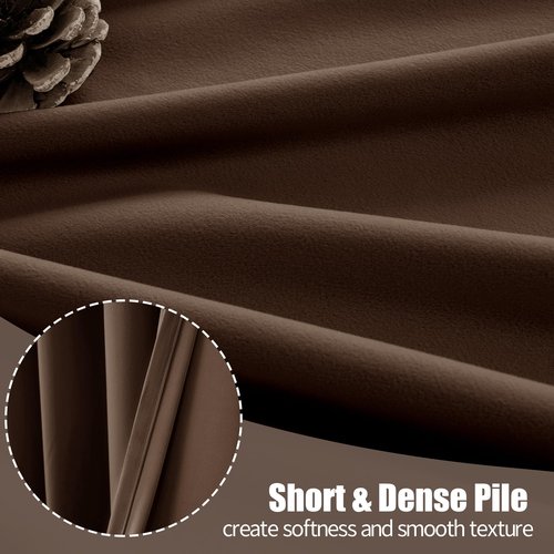 YoungsTex Dark Brown Velvet Curtains 84 Inch Length 2 Panels Set for Living Room, Chocolate Blackout Drapes Thermal Insulated with Grommet Privacy for Dining Bedroom, 2 Panels, 52 X 84 Inch