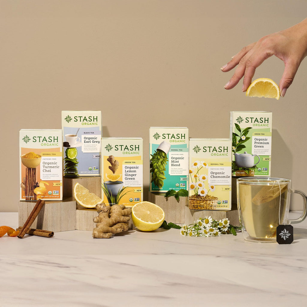 Stash Tea Organic Turmeric Chai, Caffeine-Free, Non-GMO Project Verified, Serve Hot or Iced, 96 Tea Bags, 16 count (6 pack)