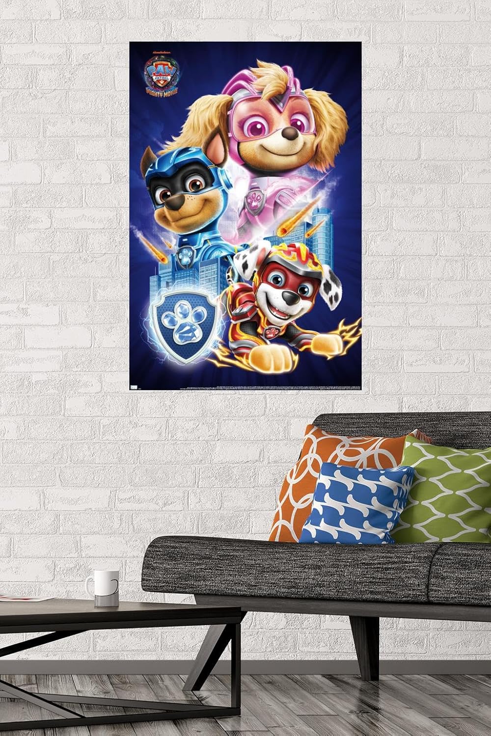 Nickelodeon Paw Patrol Wall Poster - Mighty Movie Design, Unframed, 34" L x 22.4" W