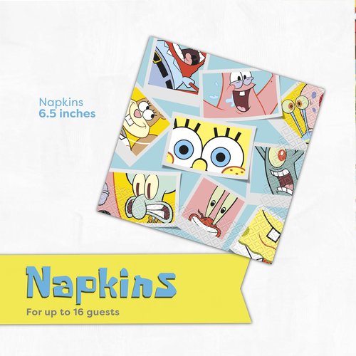 Spongebob Plates and Napkins for 16 | Spongebob Birthday Decorations | Spongebob Party Decorations | Officially Licensed