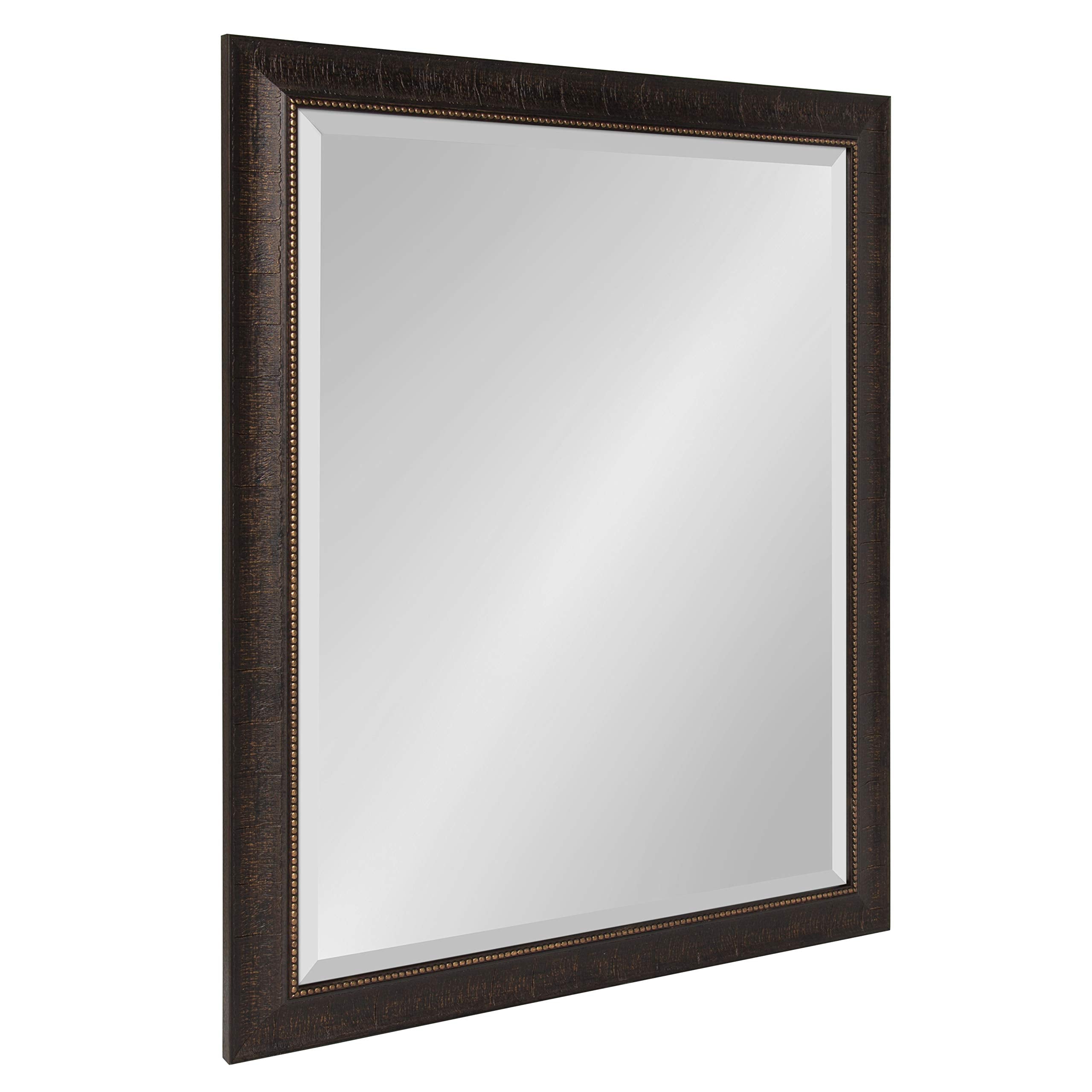Kate and Laurel Aldridge Framed Decorative Rectangle Wall Mirror; 26 x 32; Bronze; Vintage Rectangular Bathroom Mirror for Over Sink for Use as Entryway or Living Room Wall Decor