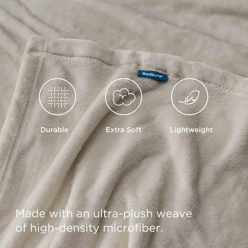 Bedsure GentleSoft Fleece King Size Blanket - Luxuriously Soft, Lightweight, Cozy Microfiber in Oxford Tan, 108x90 Inches
