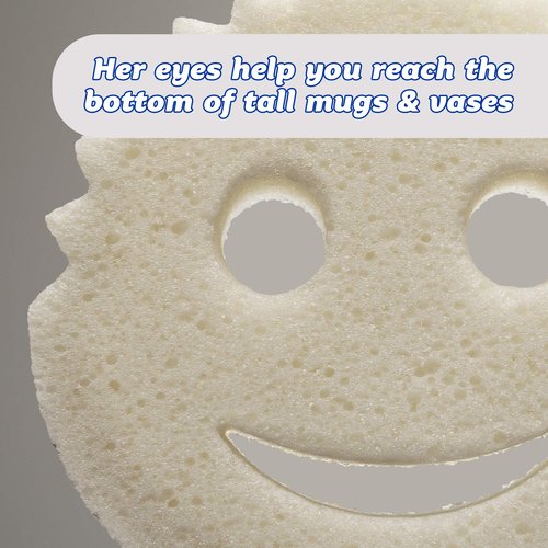 Scrub Daddy Dual-Sided Sponge and Scrubber- Scrub Mommy Dye Free - Scratch-Free Scrubber for Dishes and Home, Odor Resistant, Soft in Warm Water, Firm in Cold, Deep Cleaning, Dishwasher Safe, 1ct