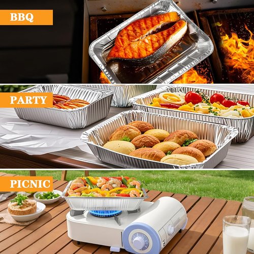 Extra Heavy Duty 9x11 Aluminum Foil Pans by [Brand Name] - 10PCS for Baking, Freezing & Serving