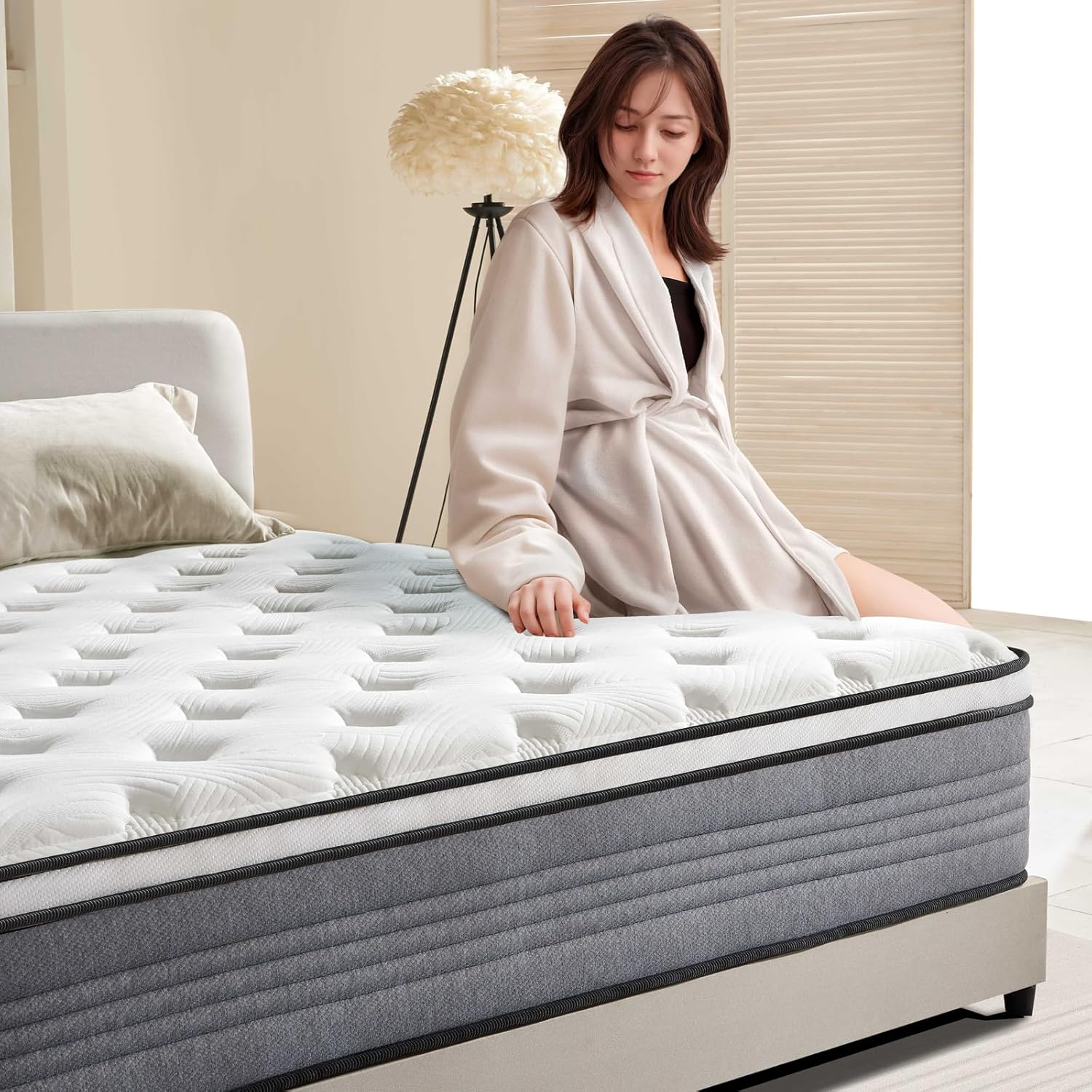 Regine Switzerland Queen Mattress - 12 Inch Medium Firm with Pocketed Springs for Pressure Relief