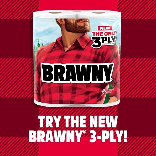 Brawny® Tear-A-Square® Paper Towels - 16 Double Rolls for Maximum Absorbency | Convenient Size