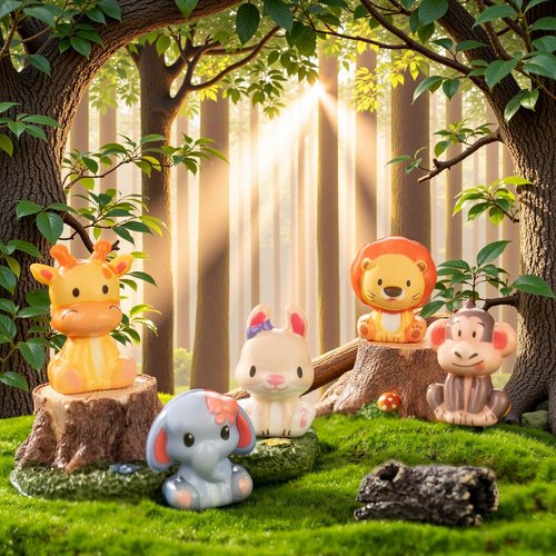 DMIGHT Safari Animal Squishy Toys - 24PCS Party Favors for Kids | Goodie Bag Stuffers & Birthday Gifts
