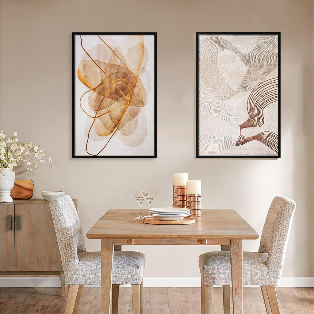 Upsimples 24x36 Picture Frame Set of 5 - Versatile Black Frames for 20x30 or 24x36 Photos
