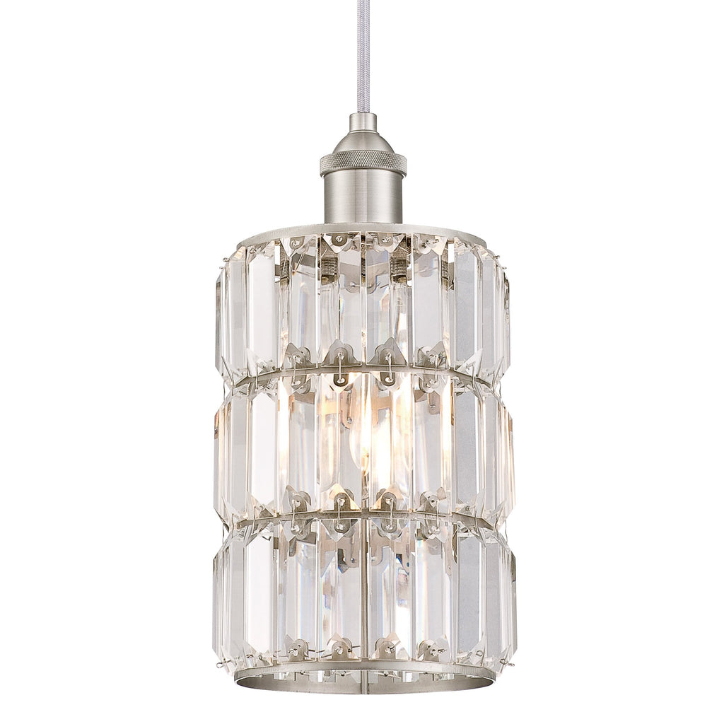 Westinghouse 6338900 Sophie One-Light Indoor Mini Pendant, Brushed Nickel Finish with Crystal Prism Glass