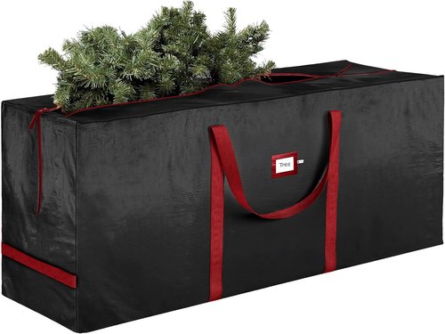 Heavy Duty Christmas Tree Storage Bag - 7.5 Ft Black Xmas Tree Bag for Year-Round Protection