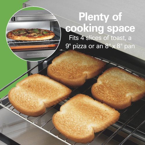 Hamilton Beach Sure-Crisp Air Fryer Toaster Oven Combo, Fits 9” Pizza, 4 Slice Capacity, Powerful Circulation, Auto Shutoff, Stainless Steel (31403)