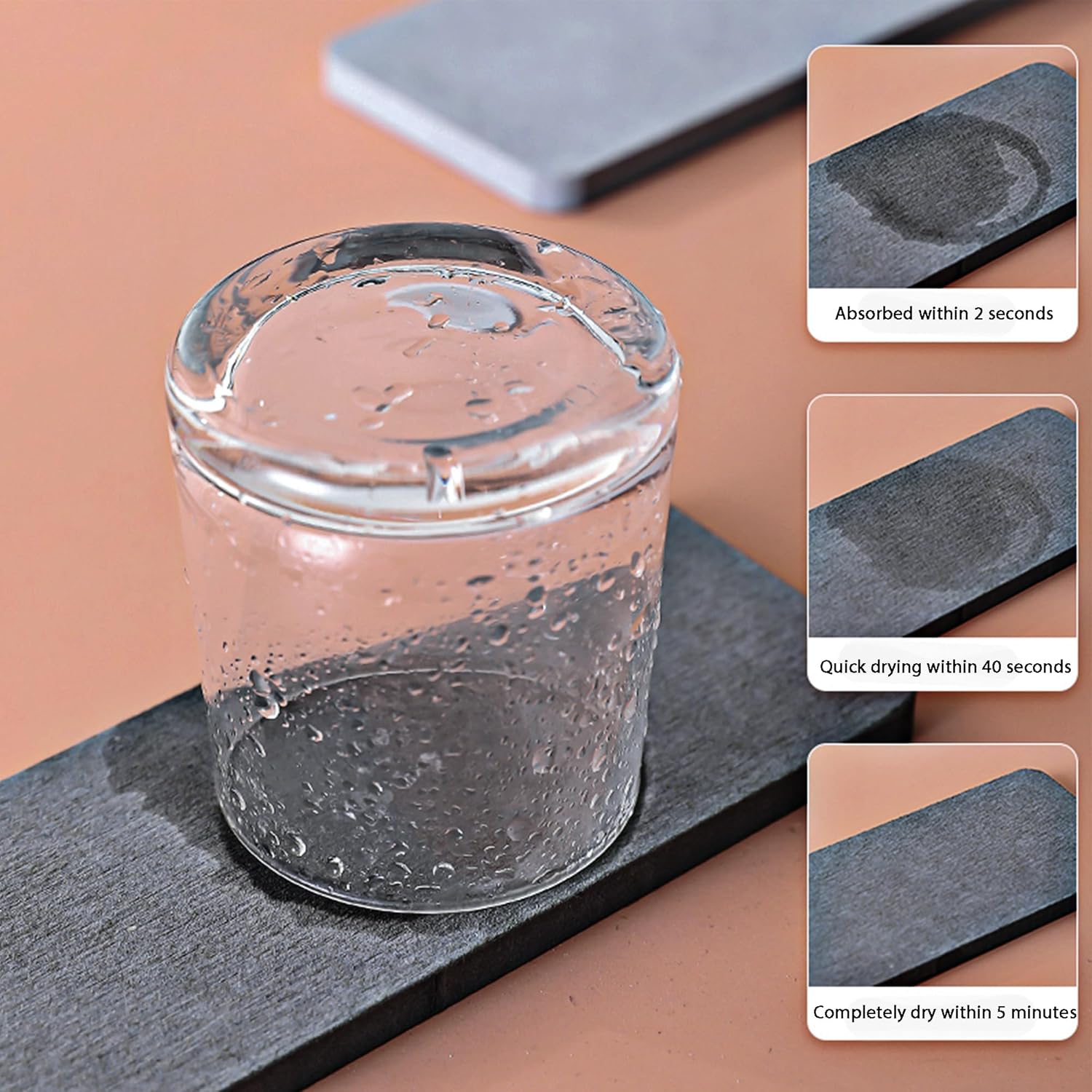 NiuYichee Diatomite Coasters Set of 4 - Water Absorbent Kitchen & Bathroom Trays for Soaps & Plants