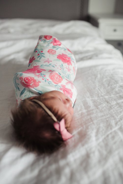 Copper Pearl Large Premium Knit Baby Swaddle Receiving Blanket June