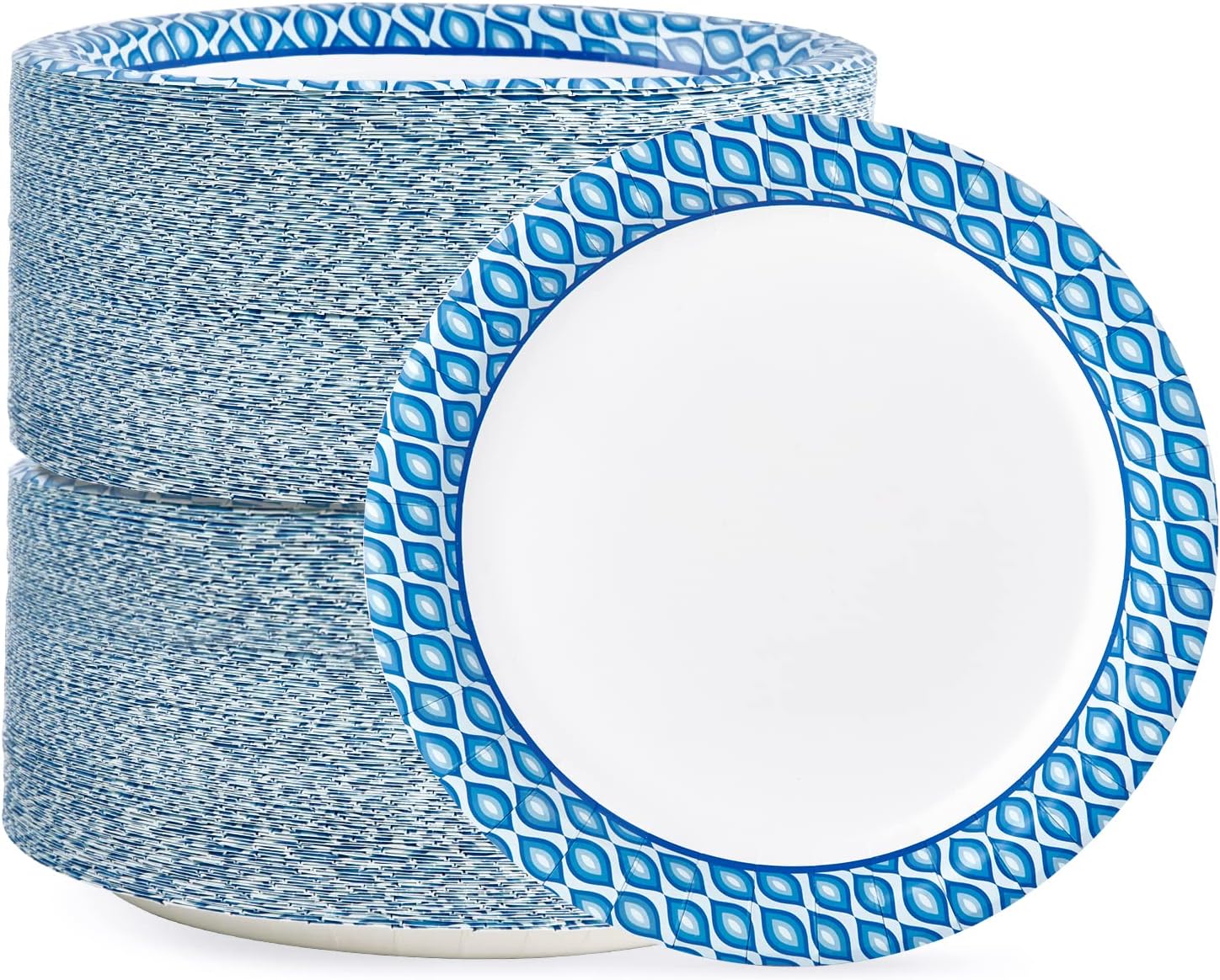MUCHII Disposable Paper Plates - 8.375 Inch, 300 Count, Soak & Cut Proof for Parties & Gatherings