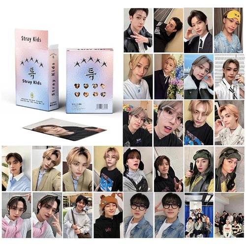KPOPBP SKZ Laser Photocard 50pcs Kpop LOMO Cards Set 5-Strar Album Card Photo Cards Gift for Fans Daughter Boys and Girls
