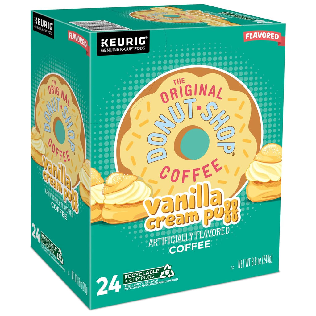Original Donut Shop Vanilla Cream Puff Coffee - Medium Roast K-Cup Pods, 96 Count
