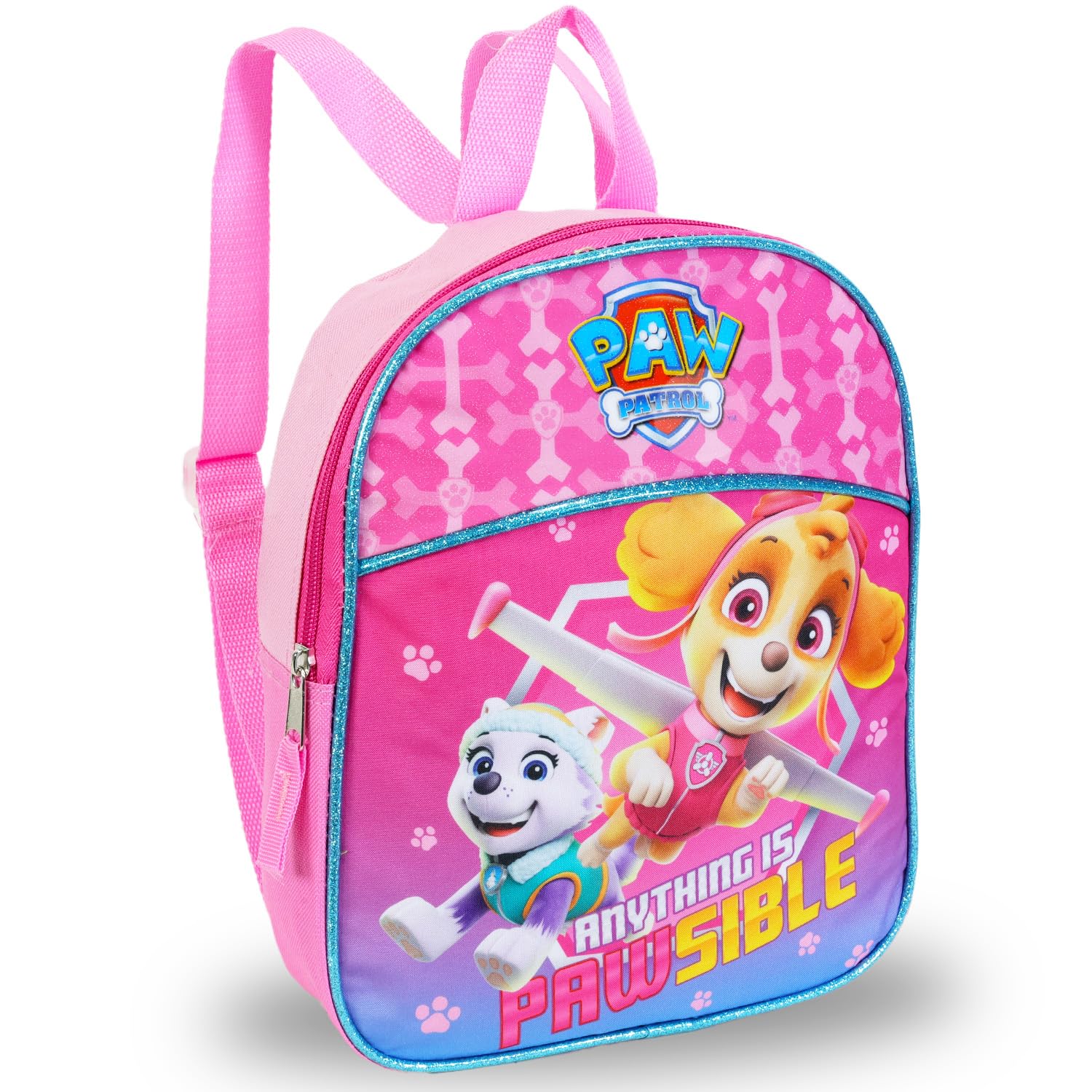 Paw Patrol Backpack for Girls ~ 3 Pc Bundle With Premium 11" Skye Mini School Bag for Toddlers with Stickers and Tattoos School Supplies