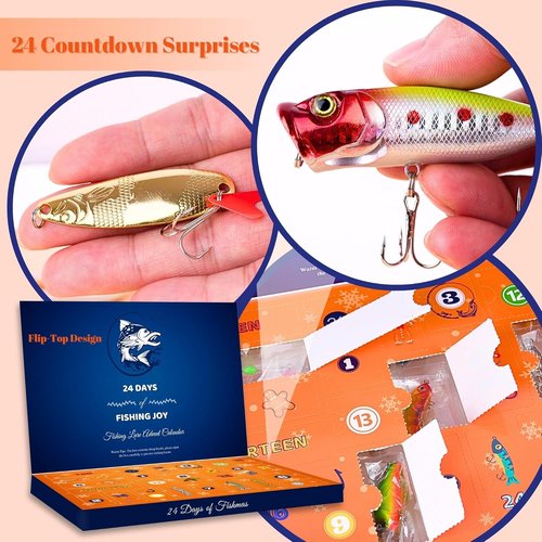 Advent Calendar Fishing Lures - 24-Day Countdown Set for Men & Teens | Perfect Christmas Gift 2025