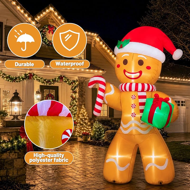 OurWarm 8FT Gingerbread Christmas Inflatable for Outdoor Yard — Variation: 8FT Gingerbread