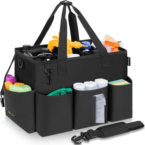 IBVIVIC Wearable Cleaning Caddy Bag - Large Capacity Organizer Tote for Kitchen Supplies | Black