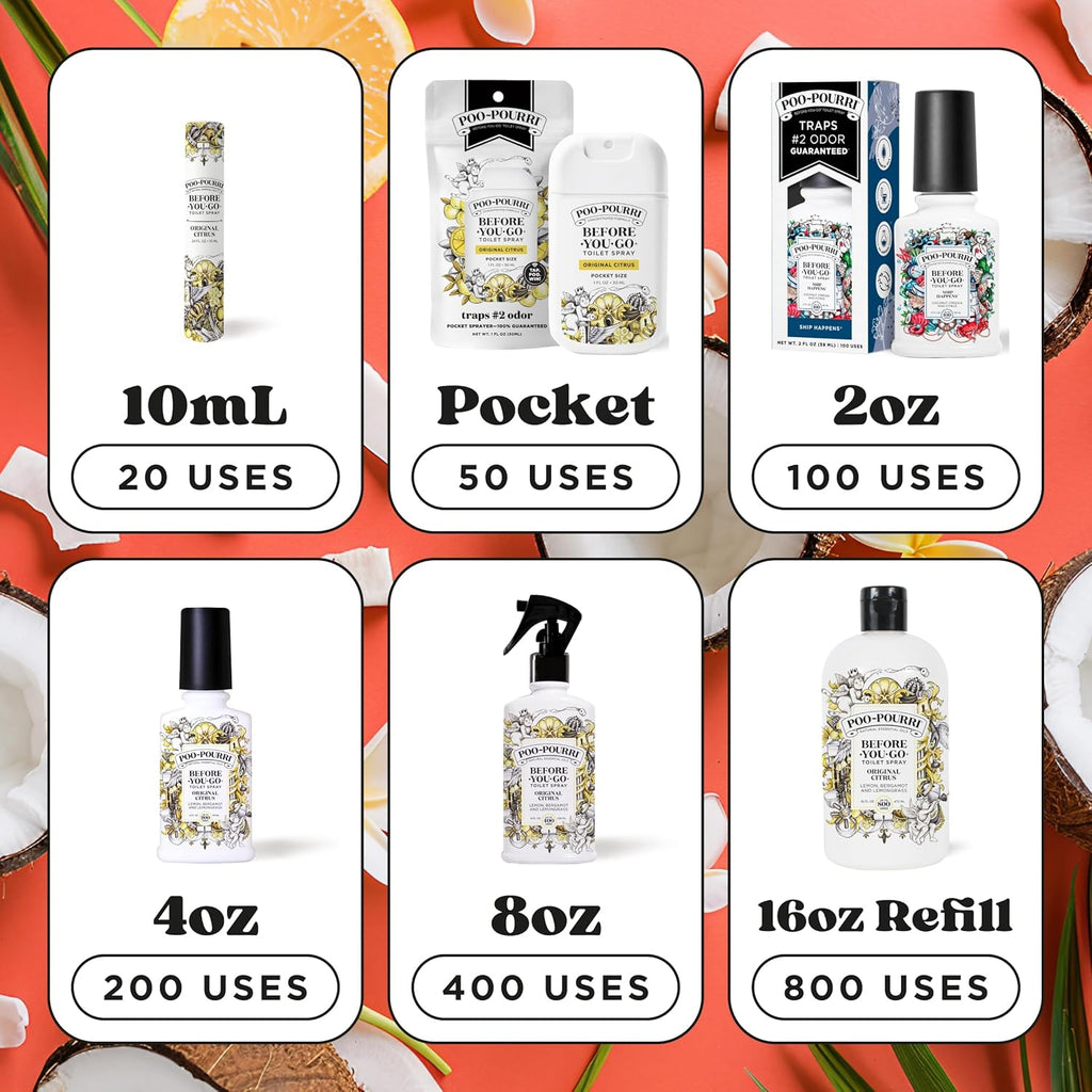 Poo-Pourri Toilet Spray - Ship Happens Scent, 2 Fl Oz | Coconut, Freesia & Citrus Freshness