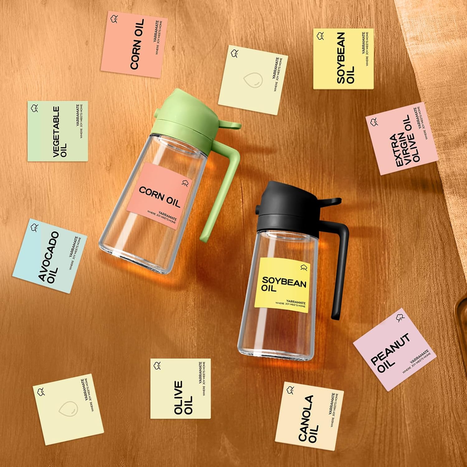 YARRAMATE 10 Color Labels - Perfect for Oil Sprayer Bottles | Durable & Easy to Use