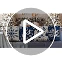 KISVODS Blue Christmas Pillow Covers 18x18, Set of 4 Winter Throw Cushions