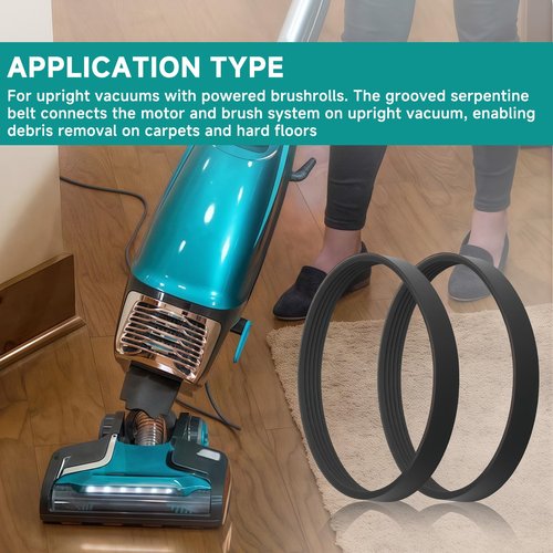 Cutetool 2pcs KC28SEDCZ000 Vacuum Roller Brush Belt Replacement Suitable for Kenmore DU2012, DU2015, DU3017, DU3018, BU4022, BU4023 Upright Vacuums Parts Replaces Brushroll Belt 5EPH237
