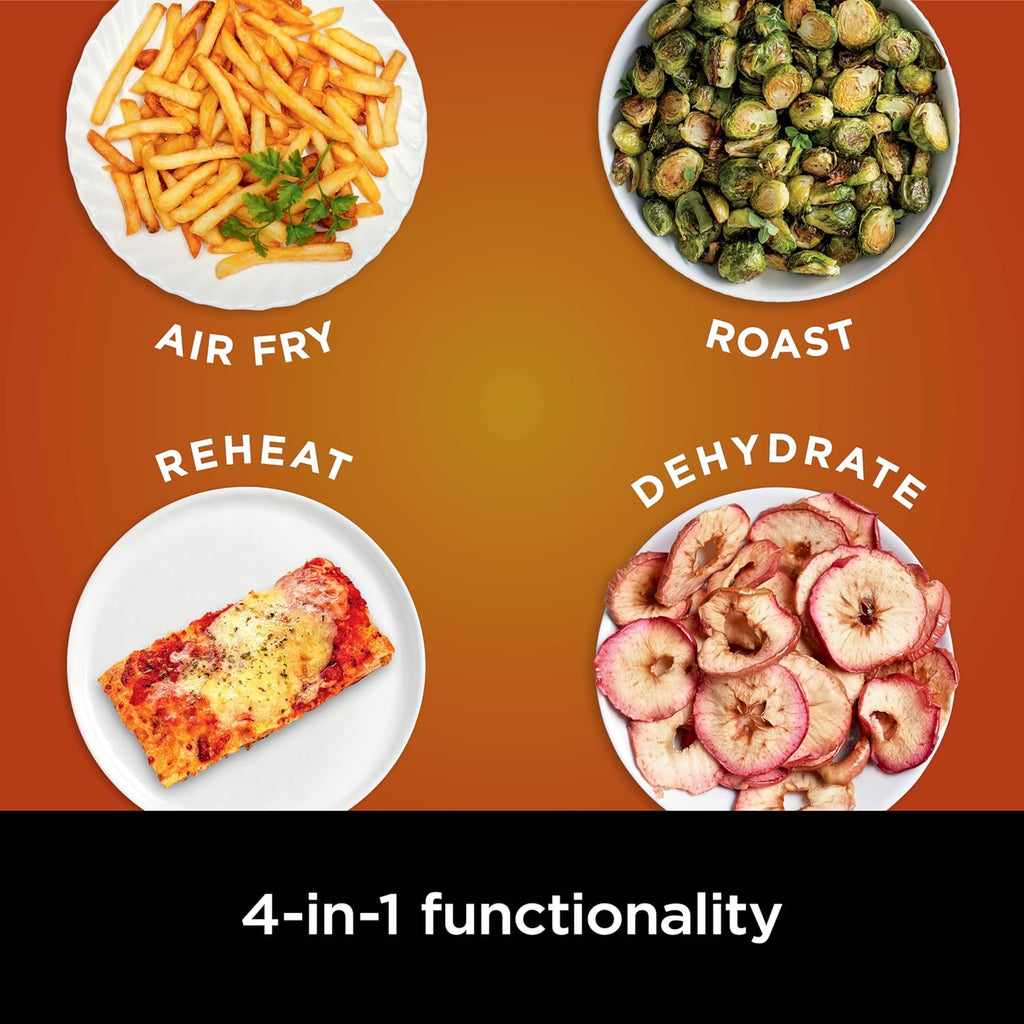 Ninja Air Fryer - 5 QT Capacity for Up to 4lbs of Fries | 4-in-1 Air Fry, Roast, Reheat, Dehydrate | 400°F Max Temp | Nonstick Basket & Crisper Plate | Grey | AF141