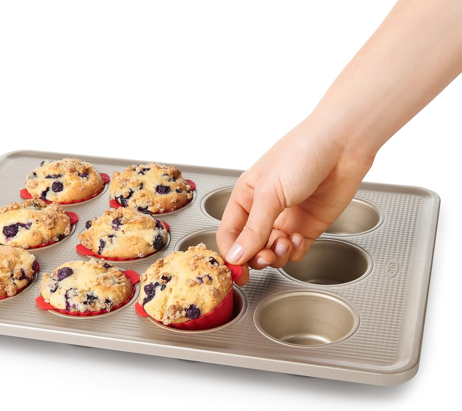 OXO Good Grips Silicone Baking Cups - Reusable, BPA-Free, Non-Stick | Pack of 12 Cupcake & Muffin Liners