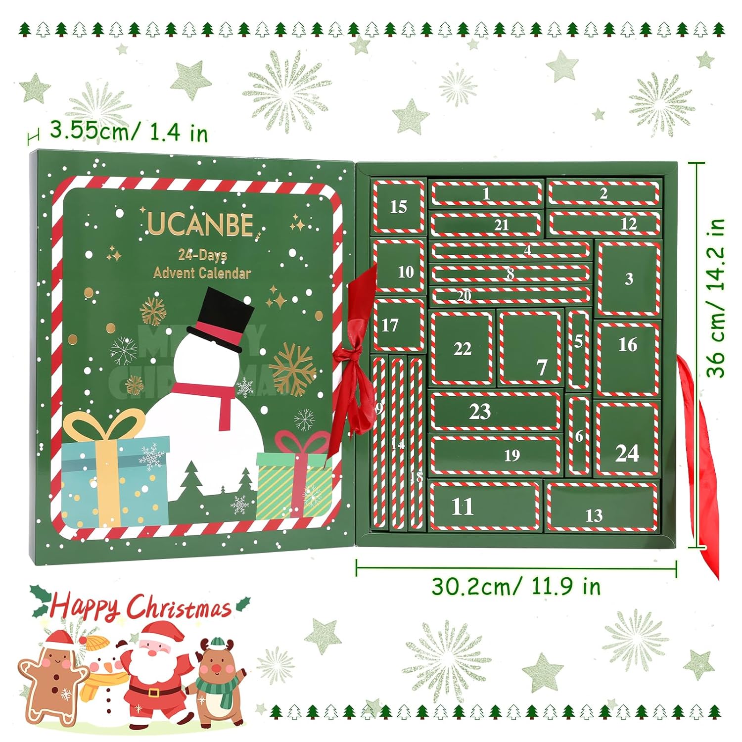 UCANBE Makeup Advent Calendar 2025 - 24-Piece Holiday Gift Set for Women & Teens | Beauty Surprises