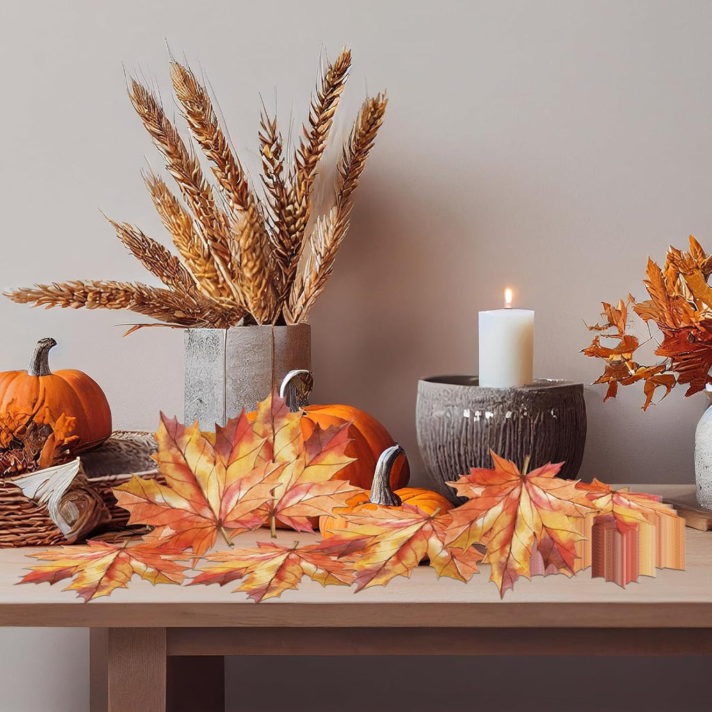 Regine Switzerland 40-Piece Fall Leaves Napkin Set - Perfect for Thanksgiving Decor & Autumn Gatherings