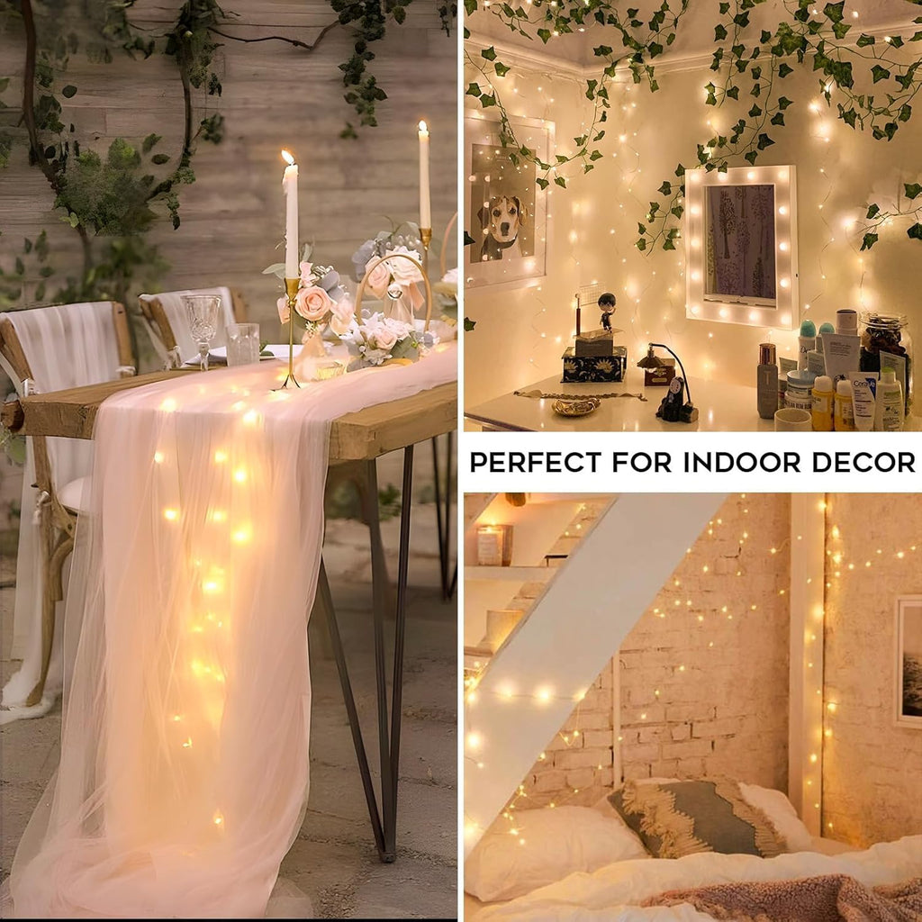 Suddus Fairy Lights - 33ft 100 LED Dimmable Twinkle Lights with Remote & Timer | Waterproof Copper Wire for Indoor/Outdoor Decor (Warm White)