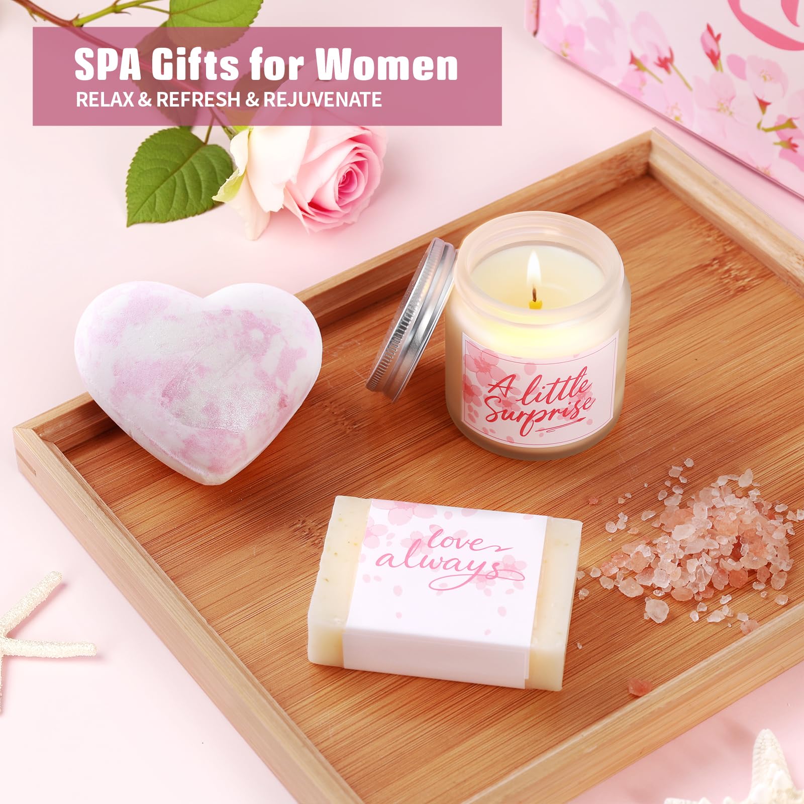 Birthday Gifts for Women, Gift Basket for Mom Wife Sister Her Friends, Luxury Self Care Spa Set with Blanket, Thank You Get Well Soon Box for Mother Valentine Day