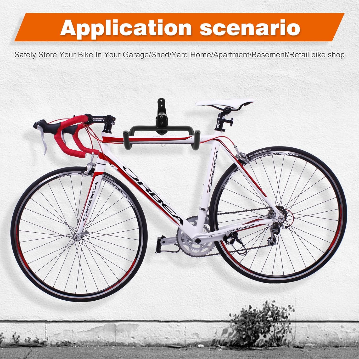 Skiennix Bike Rack - Durable Wall Mount Bicycle Storage Hook for Indoor Use | 2-Pack