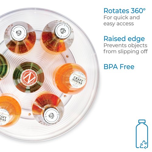 iDesign 11-Inch Round Lazy Susan Organizer for Kitchen or Pantry Storage - Set of 2 - Clear