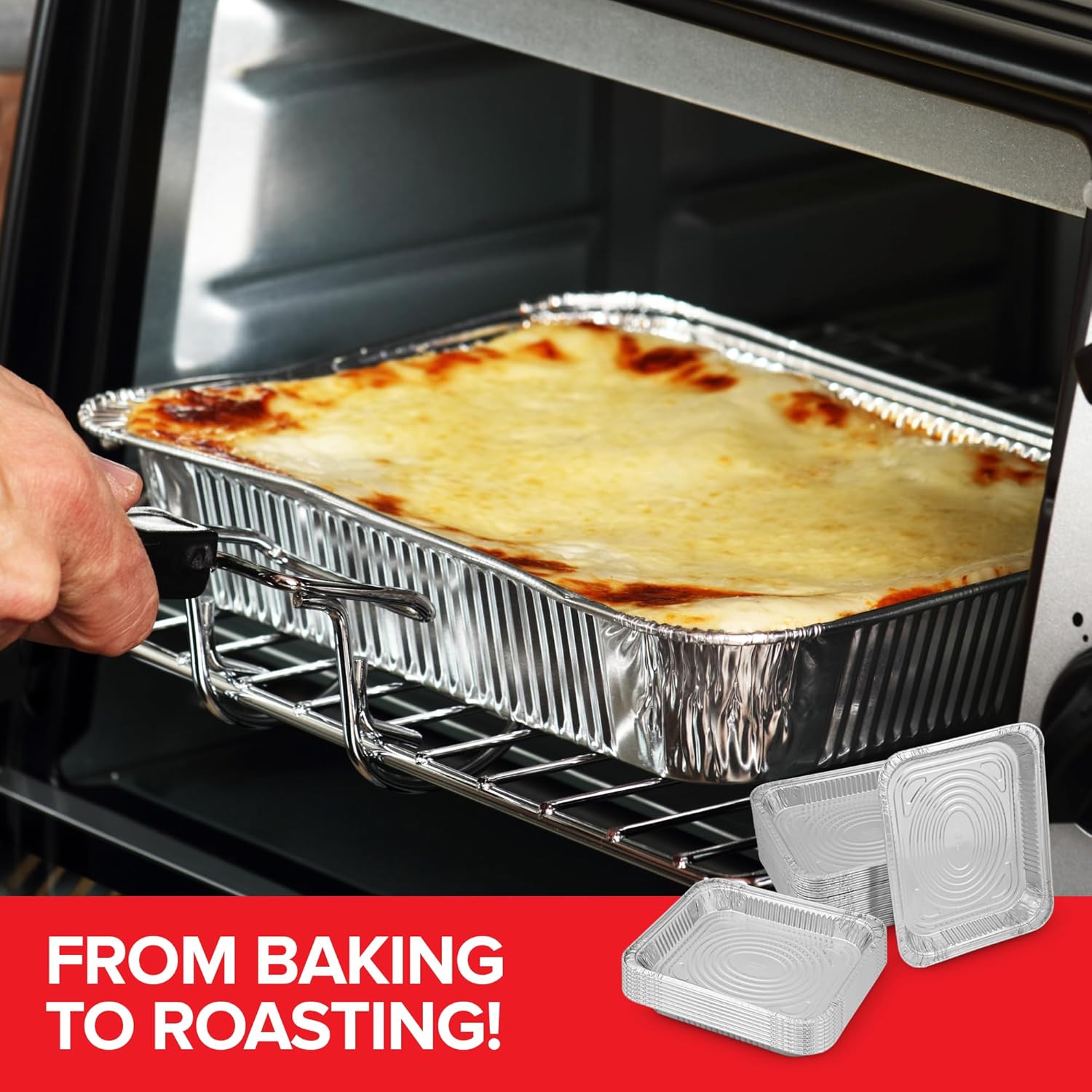 Regine Switzerland Disposable Aluminum Pans - Heavy Duty 9x13 Baking Tins | 30 Pack for Cookies & Brownies
