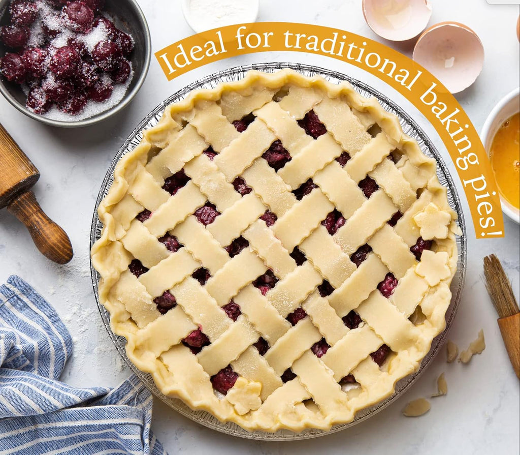 Aluminum Foil Pie Tins - 25 Pack Disposable Baking Pans | Round & Freezer Safe for Quiche, Tarts, Pies