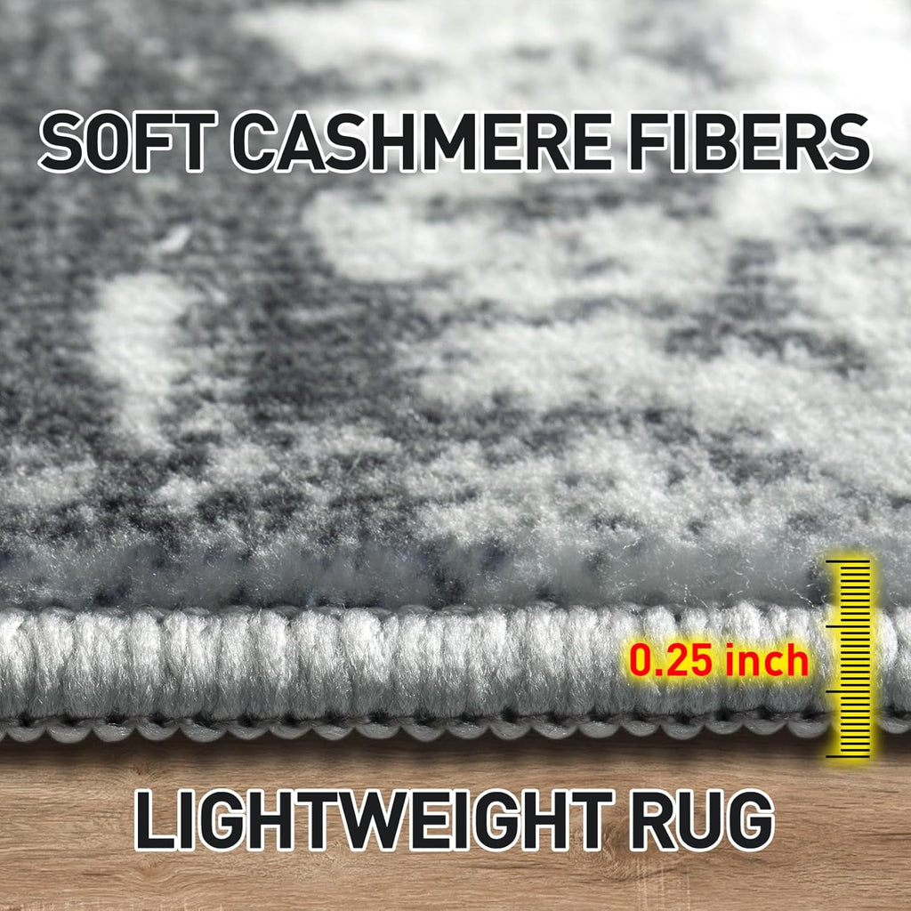 Skiennix 8x10 Area Rug - Washable Modern Abstract Design | Soft Anti-Skid Carpet for Living Room & Bedroom