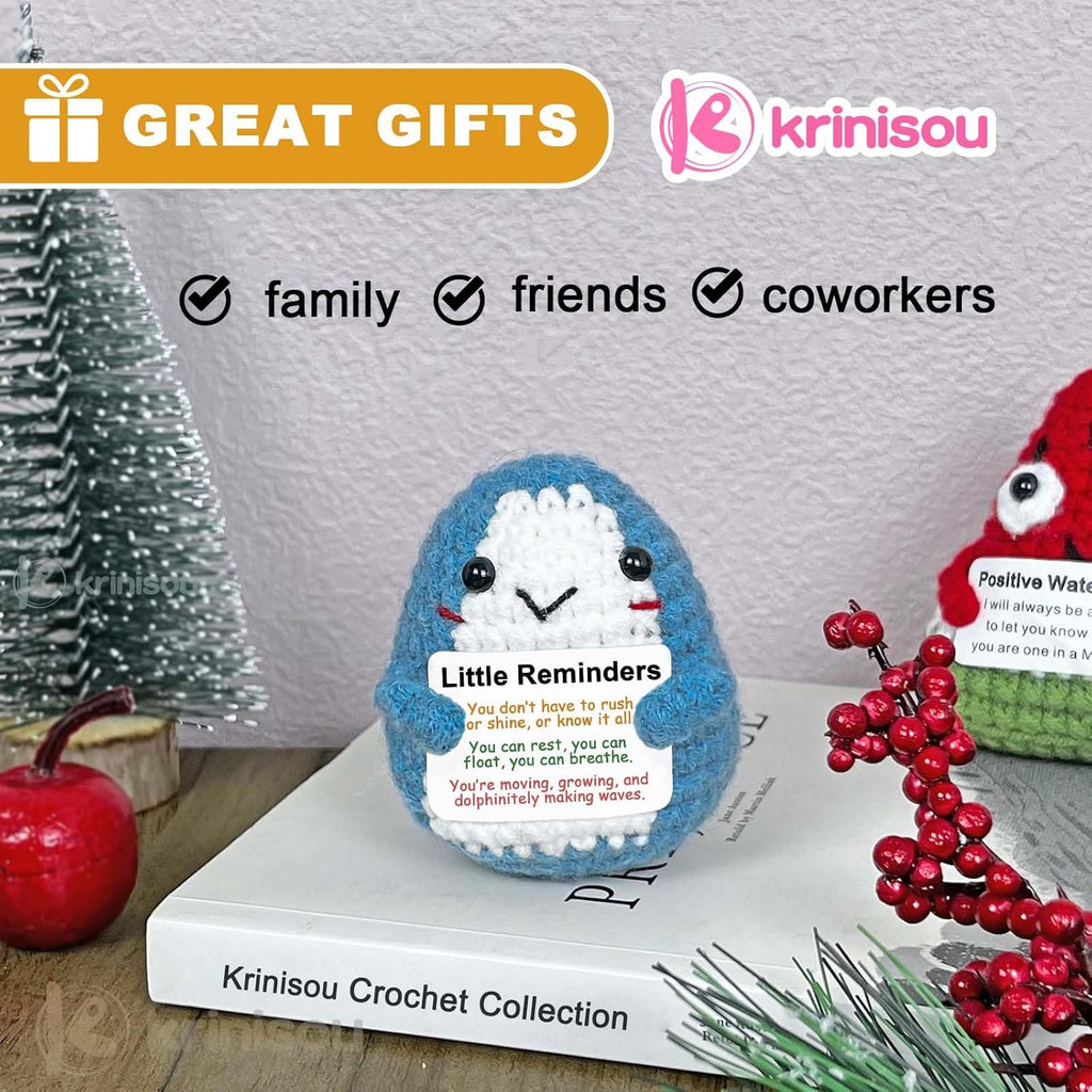 Positive Animals Dolphin Crochet Gifts - Dolphin Themed Office Desk Decor | Inspirational Motivational Gift for All